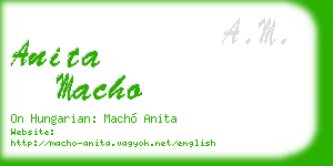 anita macho business card